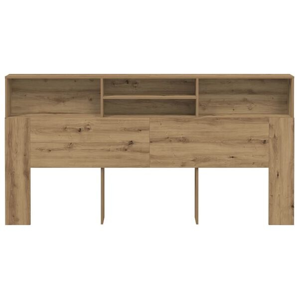 Vidaxl Bett-Kopfteil mit Regal 200x103,5 cm - Artisan-Eiche - bis zu 35% Rabatt