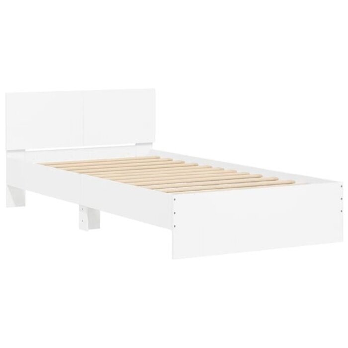 Vidaxl Bettgestell mit Kopfteil 100x200 cm, Weiß - jetzt bis zu 34% Rabatt