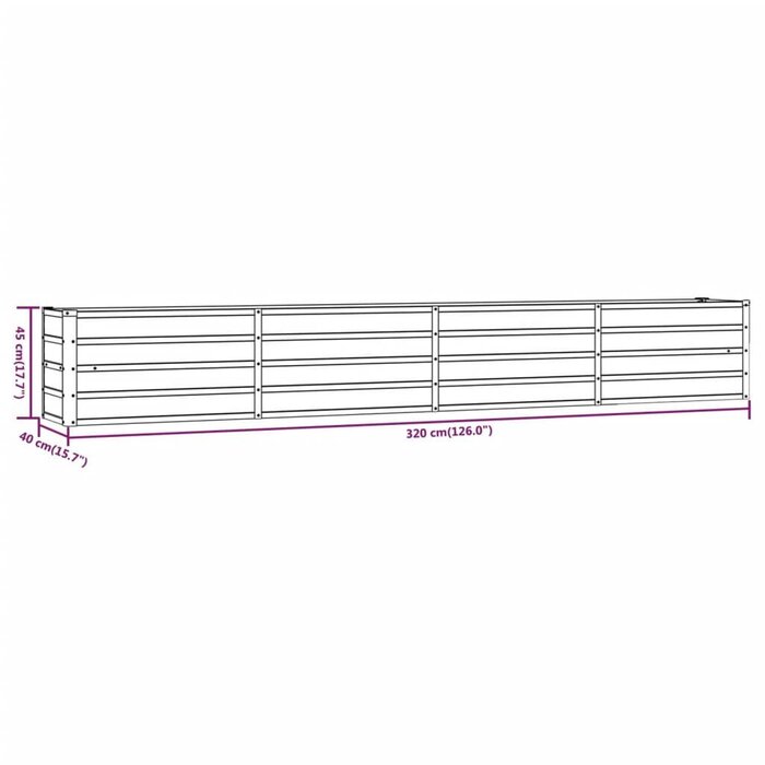 Vidaxl Hochbeet aus Cortenstahl 320 x 40 x 45 cm - Jetzt bis zu 34% Rabatt sichern