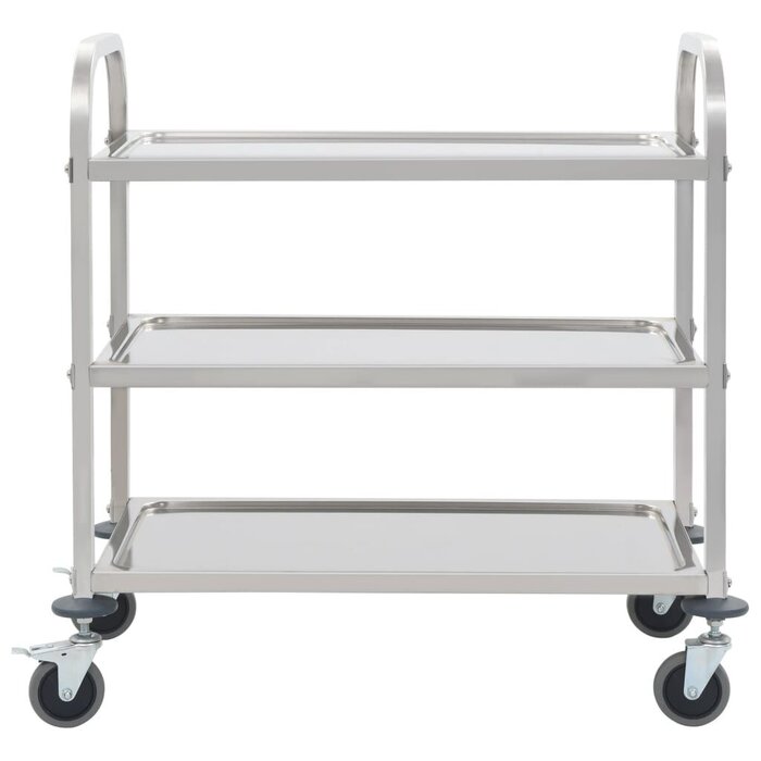 Vidaxl Edelstahl Servierwagen 3 Ebenen 96,5x55x90 cm - bis zu 34% Rabatt