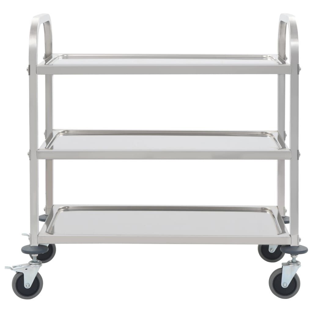 Vidaxl Edelstahl Servierwagen 3 Ebenen 96,5x55x90 cm - bis zu 34% Rabatt
