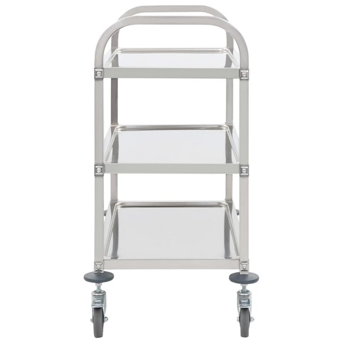 Vidaxl Edelstahl Servierwagen 3 Ebenen 96,5x55x90 cm - bis zu 34% Rabatt