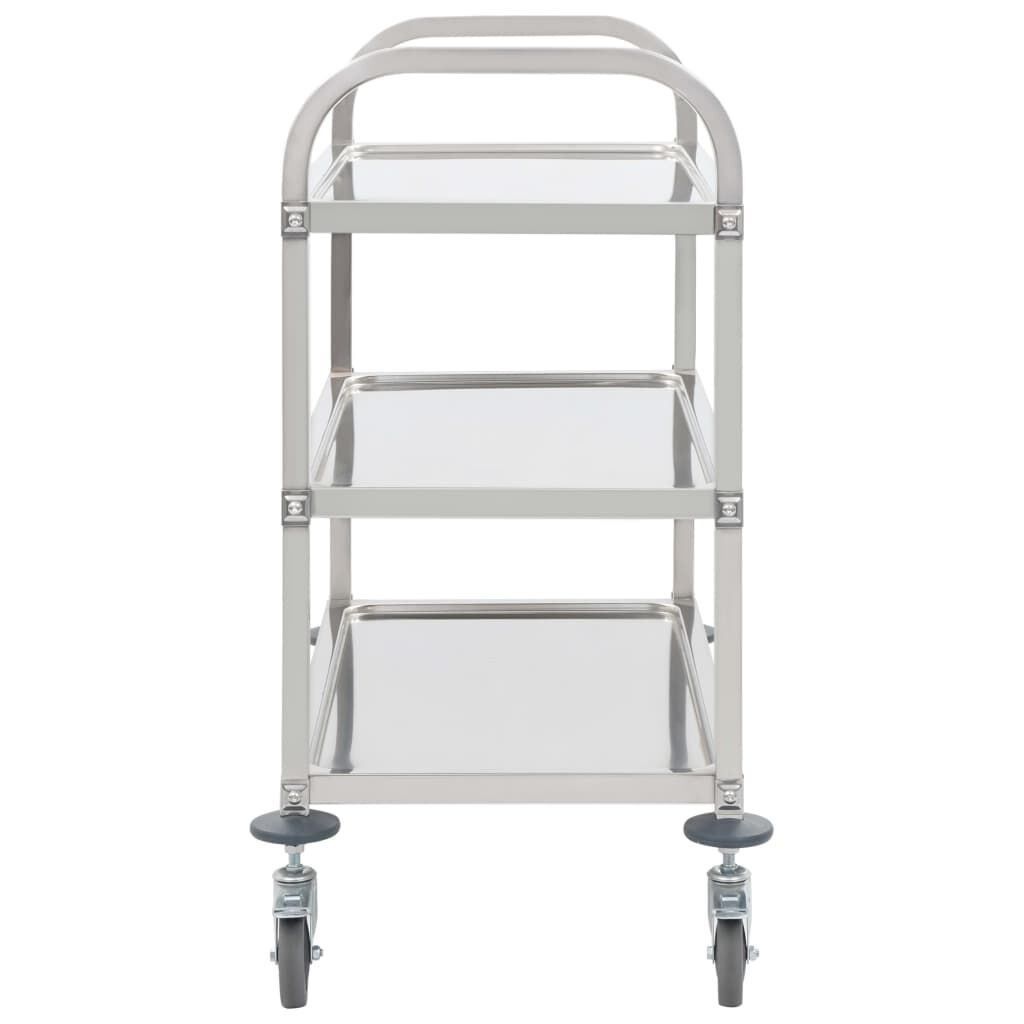 Vidaxl Edelstahl Servierwagen 3 Ebenen 96,5x55x90 cm - bis zu 34% Rabatt