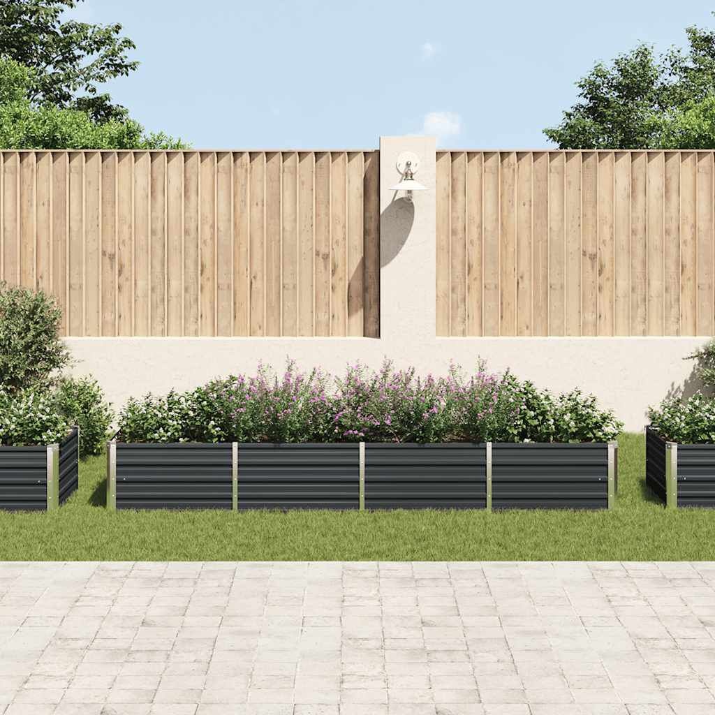 Vidaxl Großes Hochbeet 320x80x45cm aus Stahl in Anthrazit - sparen Sie bis zu 34%