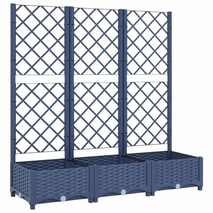 Vidaxl Pflanzkasten mit Rankgitter 120x40cm - Dunkelblau - Outlet bis zu 29% reduziert
