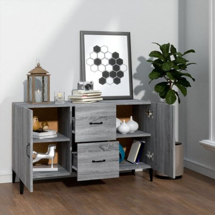 Vidaxl Sideboard in Sonoma-Eiche Grau - 100x36x60 cm - bis zu 35% Rabatt