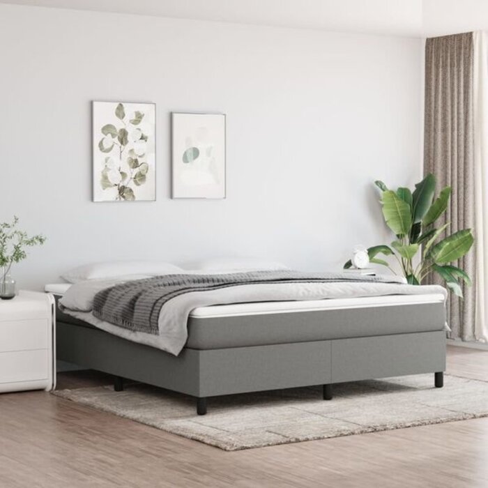 Vidaxl Stoff-Bettgestell 160x200 cm Dunkelgrau - Jetzt bis zu 35% Rabatt sichern