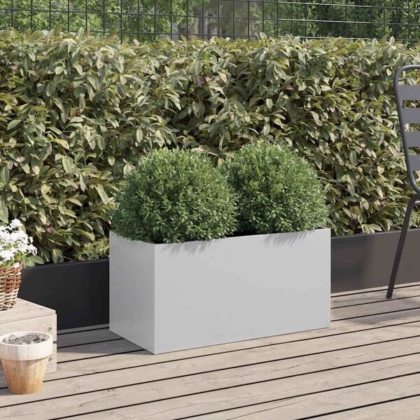 Vidaxl Pflanzkasten aus verzinktem Stahl 62x30x29 cm - Silber - bis zu 33% sparen