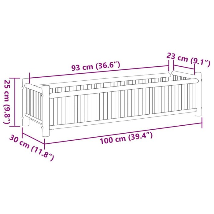 Vidaxl Bambus-Hochbeet 100x30x25 cm - dekorativer Pflanzkasten - bis zu 34% Rabatt