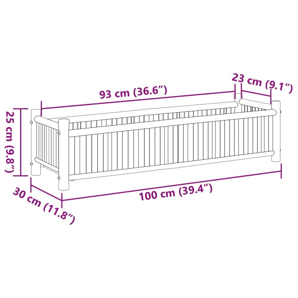 Vidaxl Bambus-Hochbeet 100x30x25 cm - dekorativer Pflanzkasten - bis zu 34% Rabatt