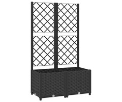 Vidaxl Pflanzkasten mit Rankgitter 80x40x136cm - Schwarz - bis zu 40% Rabatt