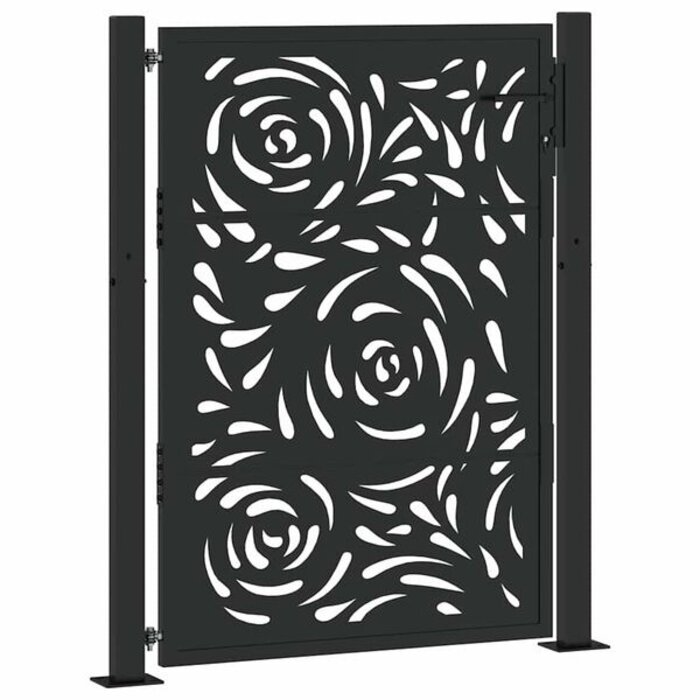 Vidaxl Gartentor mit Flammendesign 100 x 125 cm - Schwarz - bis zu 35% Rabatt