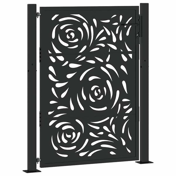 Vidaxl Gartentor mit Flammendesign 100 x 125 cm - Schwarz - bis zu 35% Rabatt
