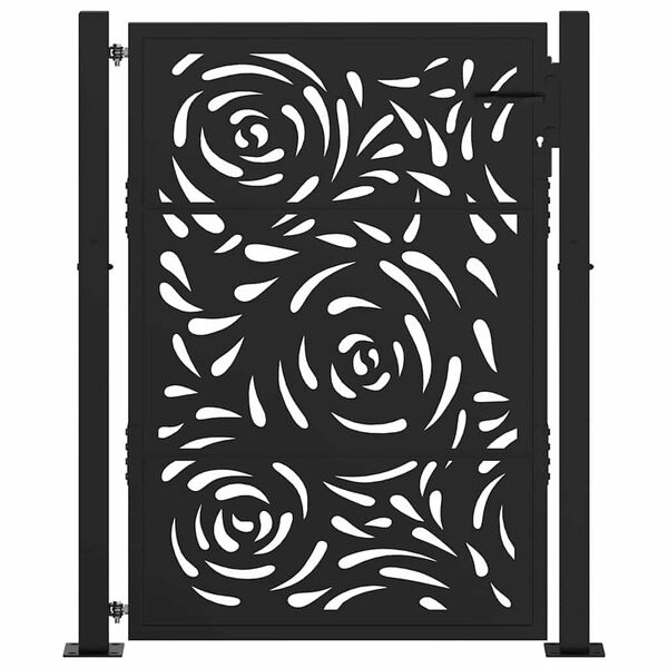 Vidaxl Gartentor mit Flammendesign 100 x 125 cm - Schwarz - bis zu 35% Rabatt