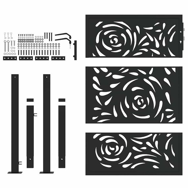 Vidaxl Gartentor mit Flammendesign 100 x 125 cm - Schwarz - bis zu 35% Rabatt