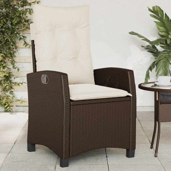 Vidaxl Verstellbarer Gartenstuhl aus Polyrattan braun - bis zu 30% Rabatt