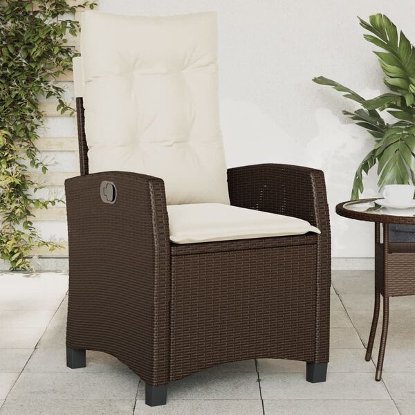 Vidaxl Verstellbarer Gartenstuhl aus Polyrattan braun - bis zu 30% Rabatt