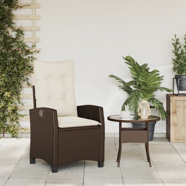 Vidaxl Verstellbarer Gartenstuhl aus Polyrattan braun - bis zu 30% Rabatt