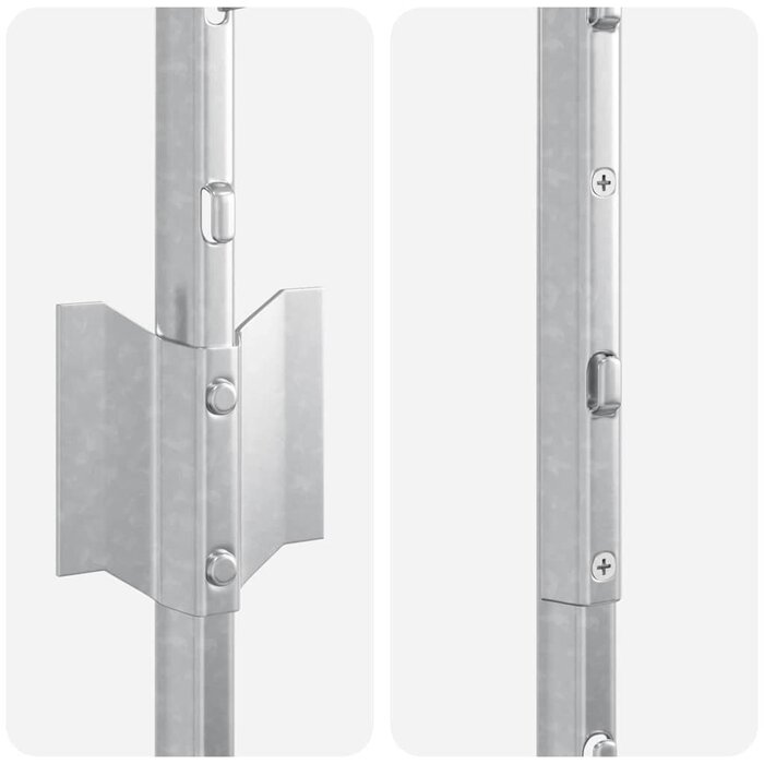 Vidaxl 11er Set Zaunpfosten 180 cm, Silber, pulverbeschichteter Stahl - bis zu 34% sparen