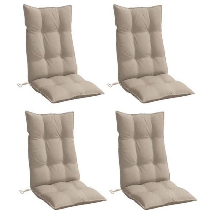 Vidaxl 4er-Set Hochlehner-Stuhlkissen Taupe 120x50cm - bis zu 34% Rabatt