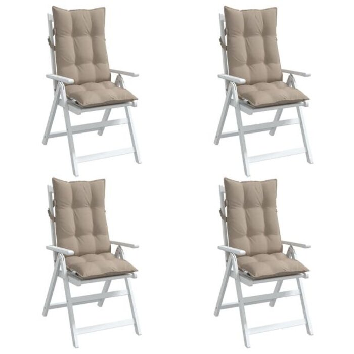 Vidaxl 4er-Set Hochlehner-Stuhlkissen Taupe 120x50cm - bis zu 34% Rabatt