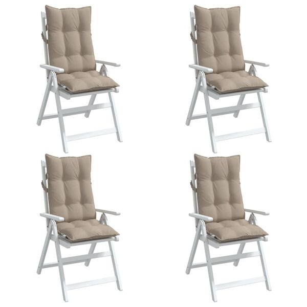 Vidaxl 4er-Set Hochlehner-Stuhlkissen Taupe 120x50cm - bis zu 34% Rabatt