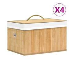 Vidaxl 4er Set Bambus-Aufbewahrungsboxen - Ordnung schaffen mit bis zu 39% Rabatt