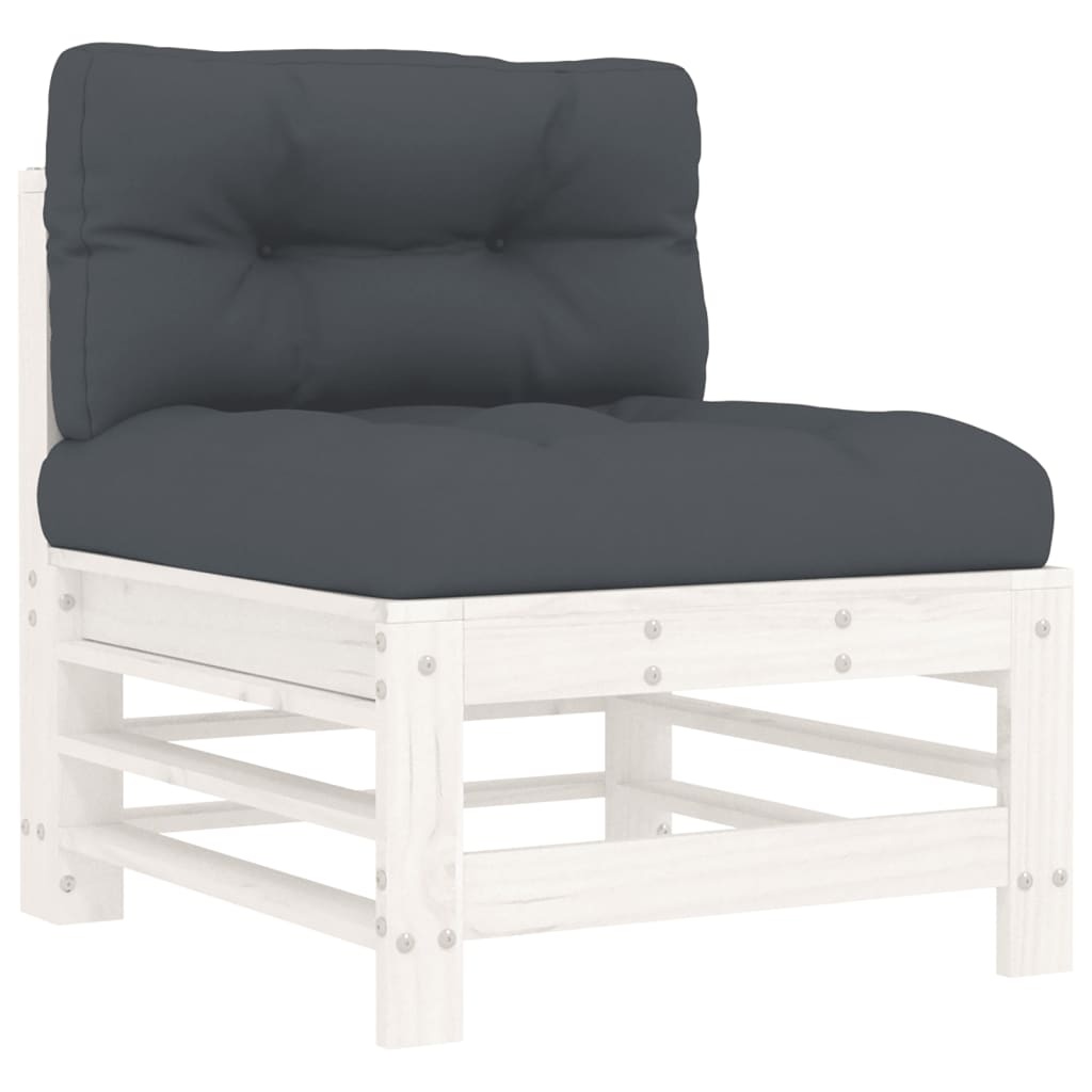 Vidaxl Garten-Mittelsofa aus Kiefernholz - Weiß - Outlet bis zu 32% günstiger