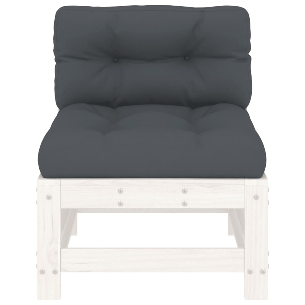 Vidaxl Garten-Mittelsofa aus Kiefernholz - Weiß - Outlet bis zu 32% günstiger