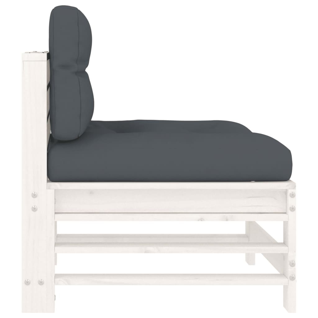 Vidaxl Garten-Mittelsofa aus Kiefernholz - Weiß - Outlet bis zu 32% günstiger
