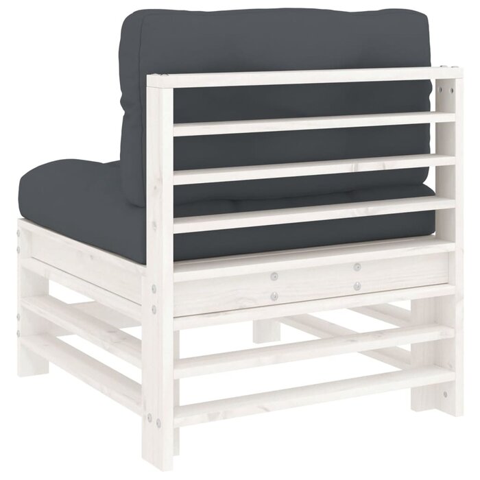 Vidaxl Garten-Mittelsofa aus Kiefernholz - Weiß - Outlet bis zu 32% günstiger