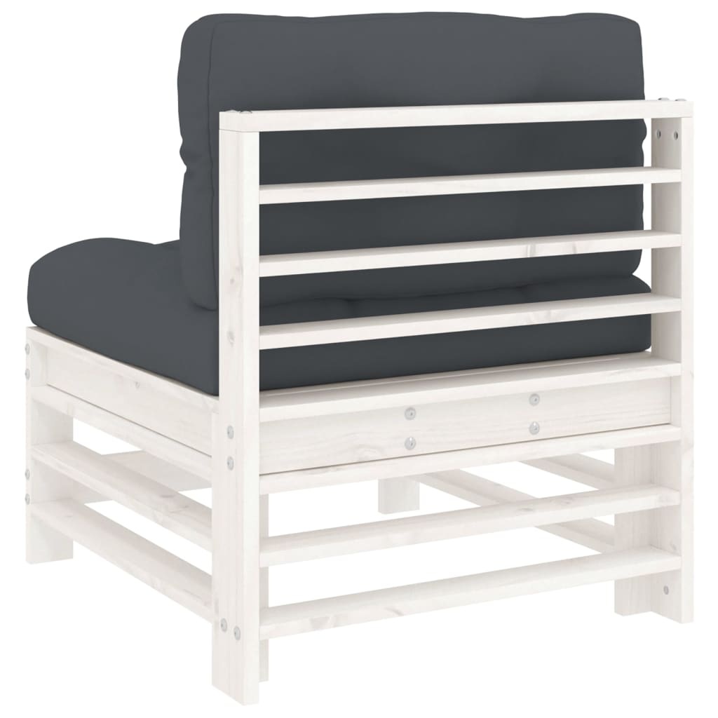 Vidaxl Garten-Mittelsofa aus Kiefernholz - Weiß - Outlet bis zu 32% günstiger