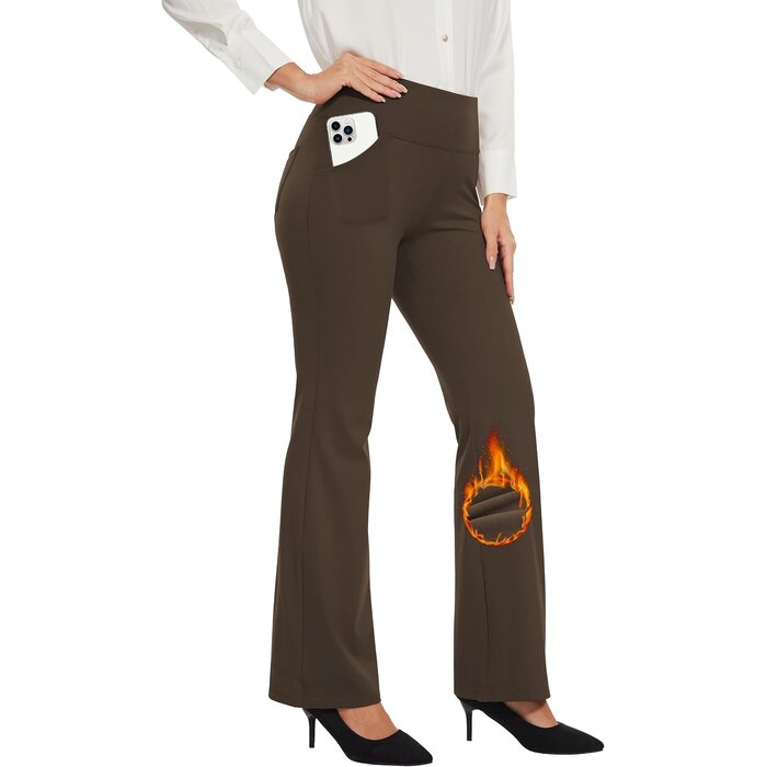 Damen Stoffhose mit weitem Bein & hoher Taille - 53% Rabatt