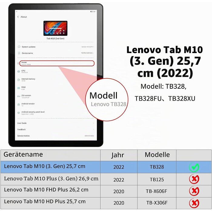 Tastatur-Hülle für Lenovo Tab M10 3. Gen - Schwarz - 57% Rabatt
