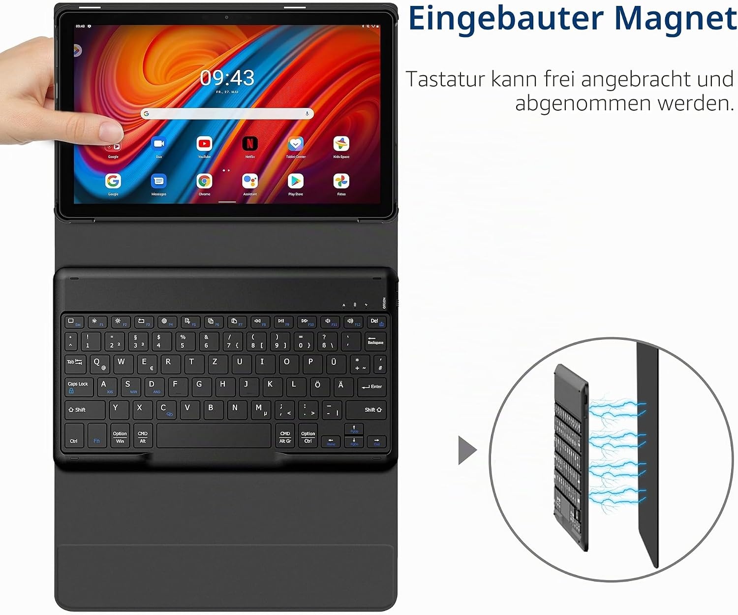 Tastatur-Hülle für Lenovo Tab M10 3. Gen - Schwarz - 57% Rabatt