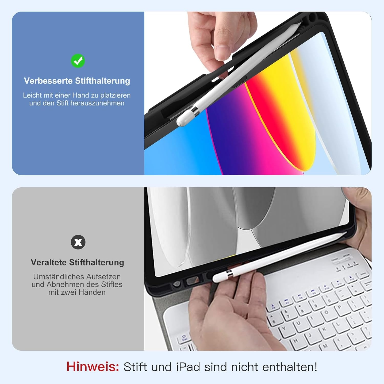Tastatur-Hülle für iPad 10. Gen 10,9 Zoll - Schwarz - 56% Rabatt