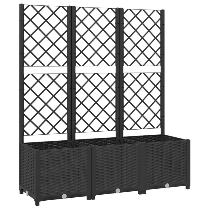 Vidaxl Pflanzkasten mit Rankgitter 120x40x136 cm Schwarz - bis zu 37% Rabatt