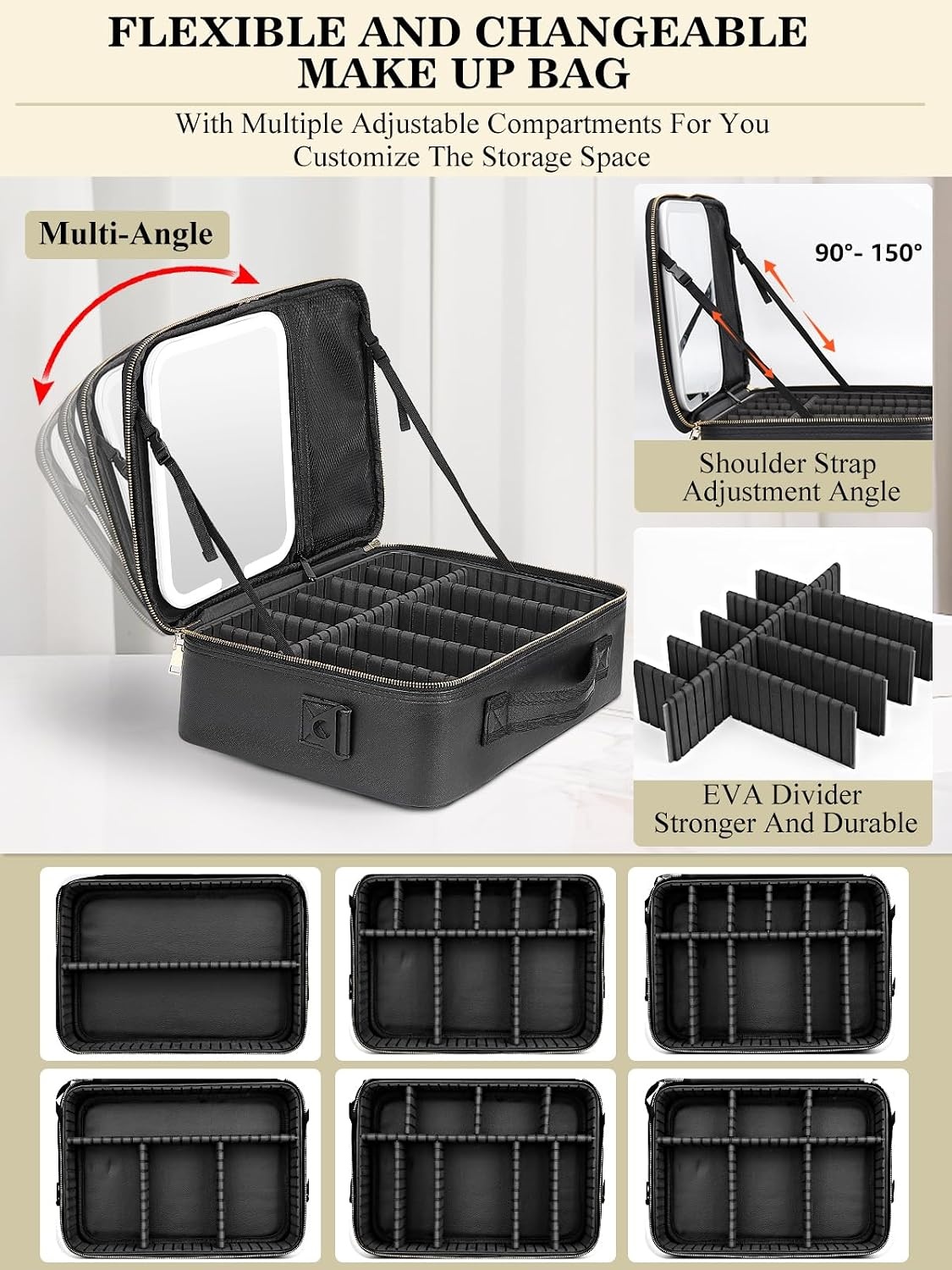 Professioneller Make-up-Organizer mit Licht & Spiegel - bis zu 53% Rabatt