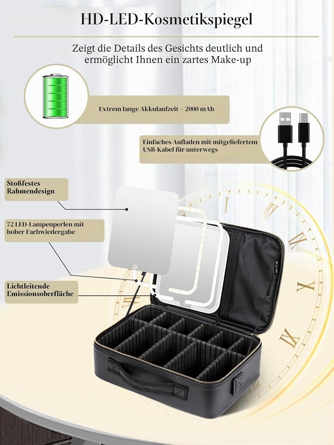 Professioneller Make-up-Organizer mit Licht & Spiegel - bis zu 53% Rabatt