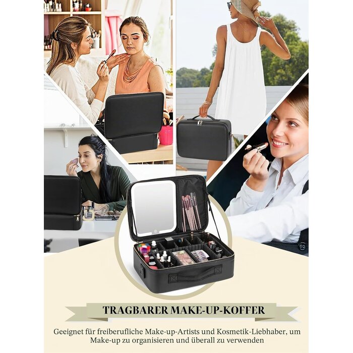 Professioneller Make-up-Organizer mit Licht & Spiegel - bis zu 53% Rabatt
