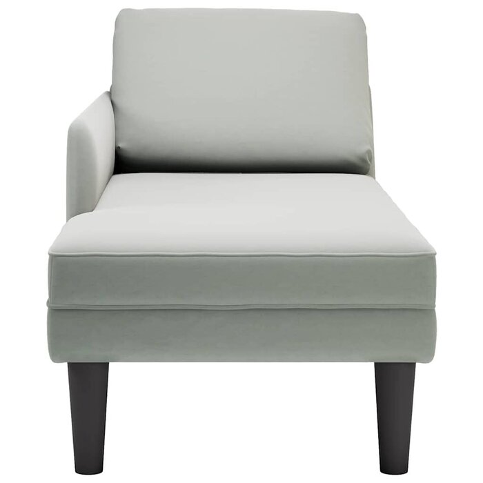 Vidaxl Elegante Chaiselongue in Hellgrau - Samt-Look - bis zu 35% Rabatt