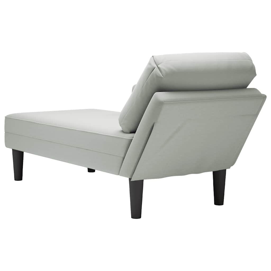 Vidaxl Elegante Chaiselongue in Hellgrau - Samt-Look - bis zu 35% Rabatt