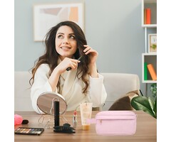 Kleine Make-up-Tasche aus Cord in Rosa | Jetzt bis zu 50% sparen