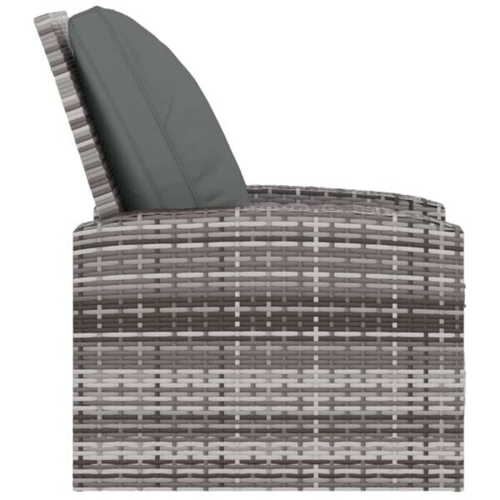 Vidaxl Verstellbarer Gartenstuhl mit Kissen - Poly-Rattan Grau - bis zu 35% Rabatt