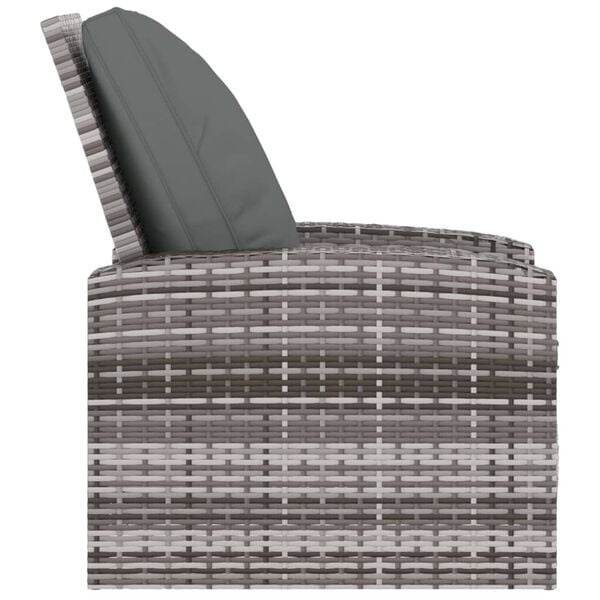 Vidaxl Verstellbarer Gartenstuhl mit Kissen - Poly-Rattan Grau - bis zu 35% Rabatt