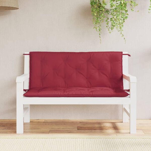 Vidaxl Gartenbankauflagen 2er Set 120x50x7 cm Weinrot - bis zu 32% Rabatt