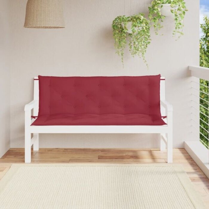 Vidaxl Gartenbankkissen 2er-Set, 150x50x7cm, Weinrot - bis zu 32% Rabatt