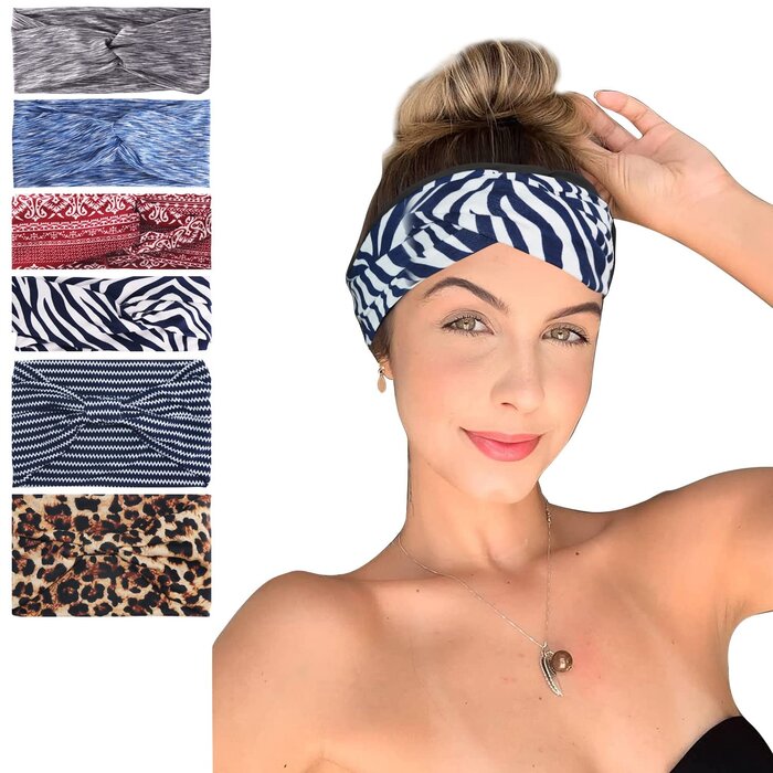 6er Set Damen Sport Stirnbänder - Elastisch & Atmungsaktiv - 55% Rabatt