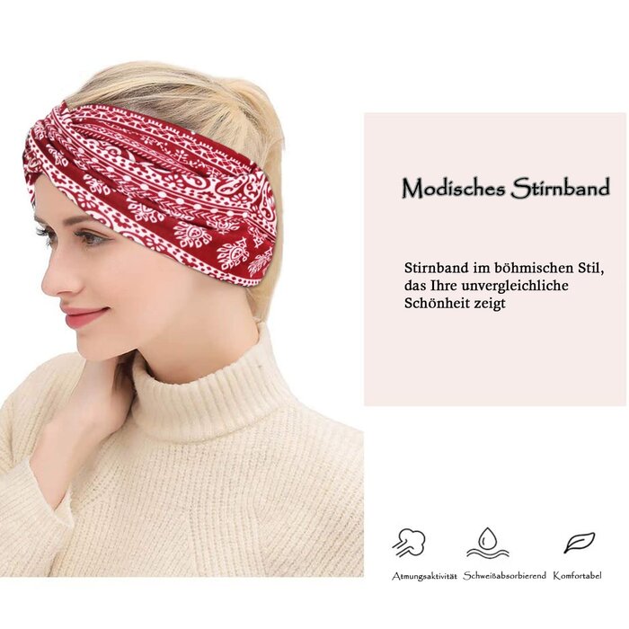 6er Set Damen Sport Stirnbänder - Elastisch & Atmungsaktiv - 55% Rabatt