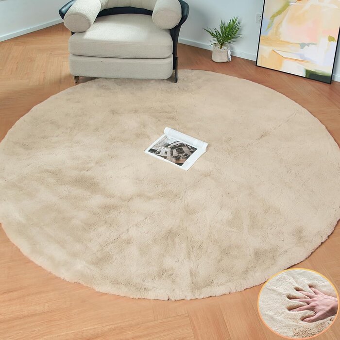 Organischer Teppich 120x180cm Schwarz Kunstfell - 63% Rabatt